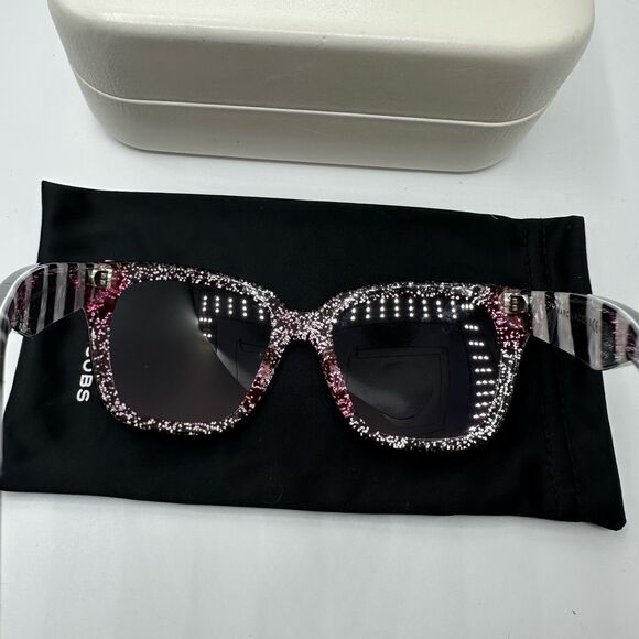 Marc Jacobs Marc 231 Cat Eye Black Glitter Classic Fram Sunglasses Color Lenses - Picture 7 of 13